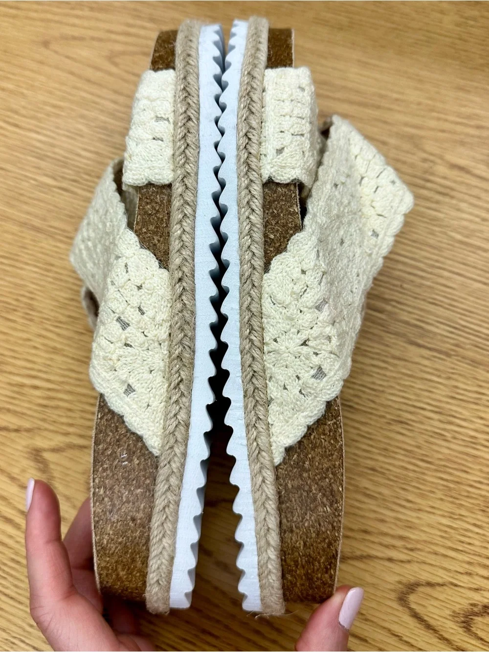 ASOS NWOB Crochet Slides US 7 Ivory Summer Granny Casual Comfy Beach Vibes